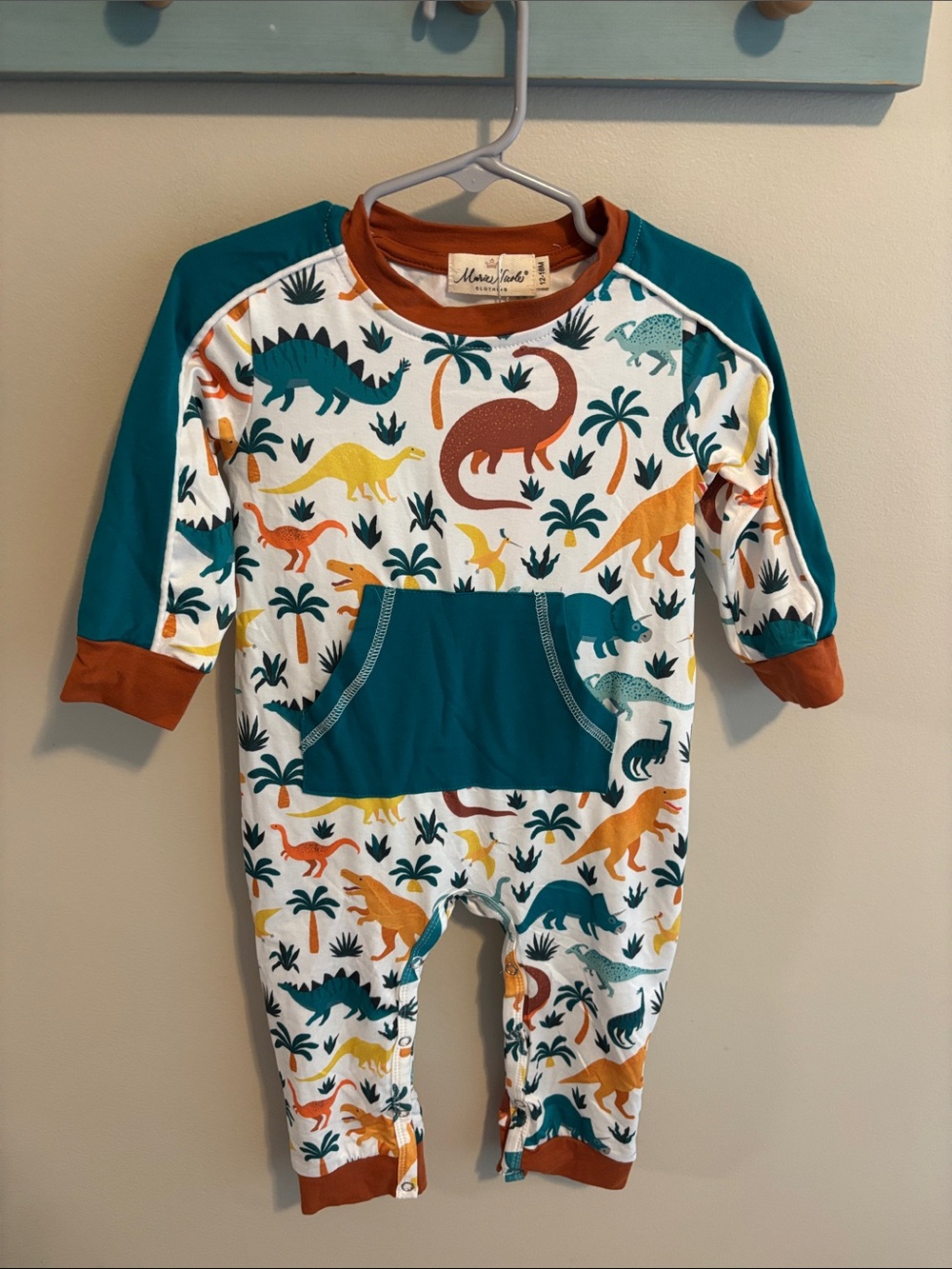 NEW Marie Nicole Clothing Dino Romper 12-18 Months Baby Boy Jumpsuit One Piece